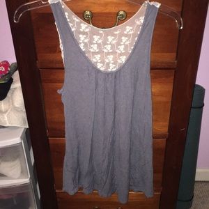 Grey tank top with lace back